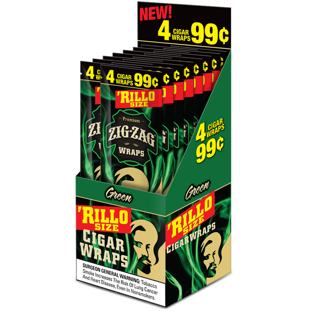 ZIG ZAG RILLO WRAP GREEN 4 for .99 | Gazaly Trading