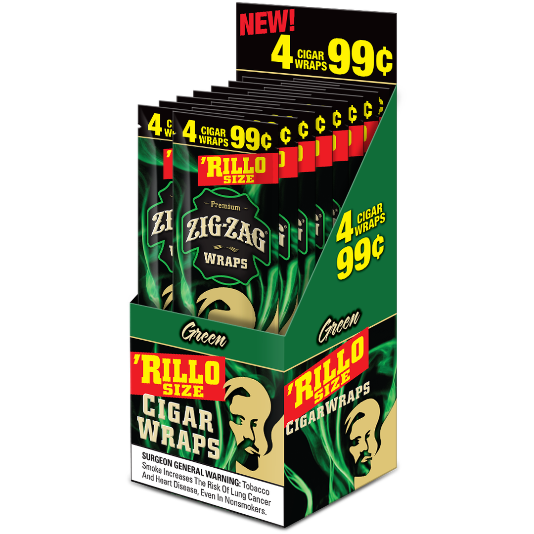 ZIG ZAG RILLO WRAP GREEN 4 for .99-Gazaly Trading