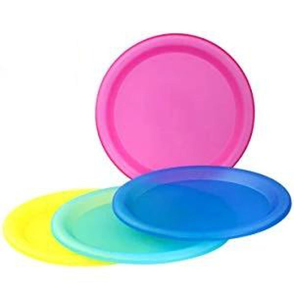 Plastic Plates 3 Mixed Color 6ct-Gazaly Trading