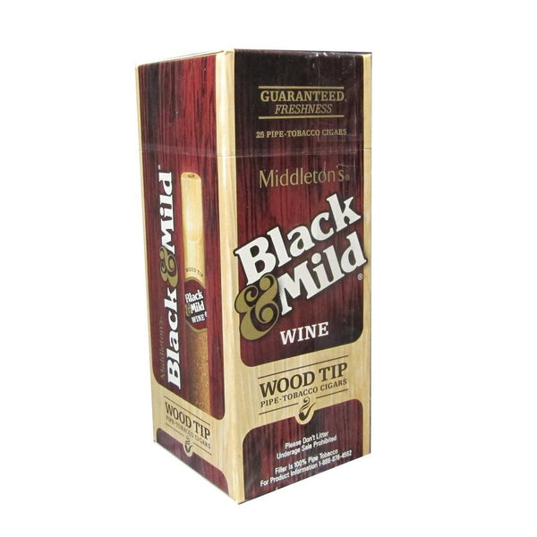 WINE BLACK & MILD WOOD TIP 25CT-Gazaly Trading