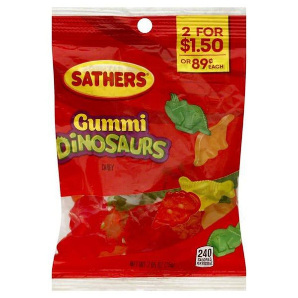 128 GUMMI DINASAURS 2/$1.50-Gazaly Trading