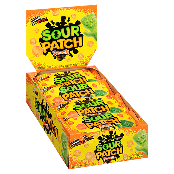 SOUR PATCH Peach Fruit 24-2oz-Gazaly Trading